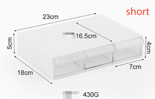 Under Desk Drawer Organizer Box with Multi-grid Storage