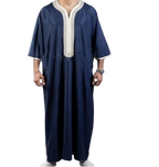 Stylish Men's Black Long Shirt Muslim Robe